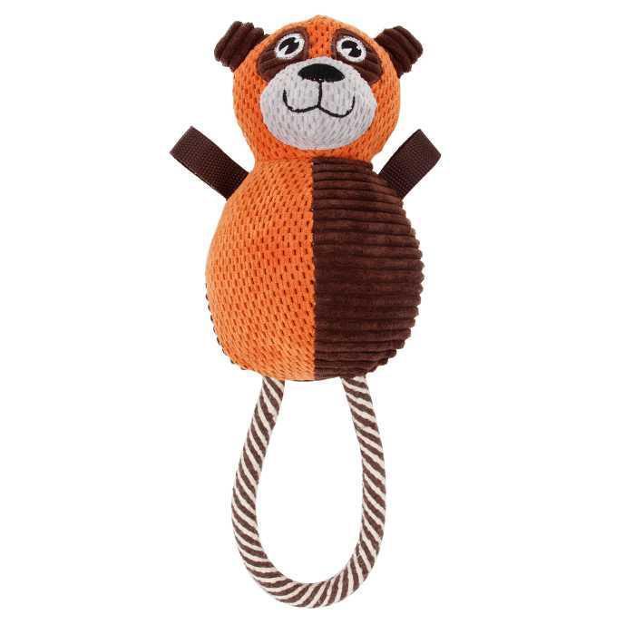 Huggabear Natural Jute Squeaking Tug Plush Dog Toy