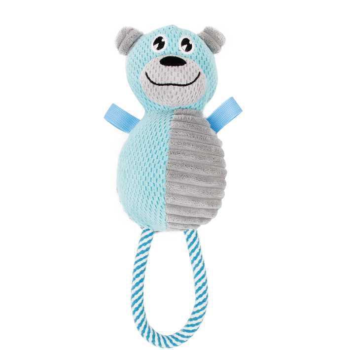 Huggabear Natural Jute Squeaking Tug Plush Dog Toy
