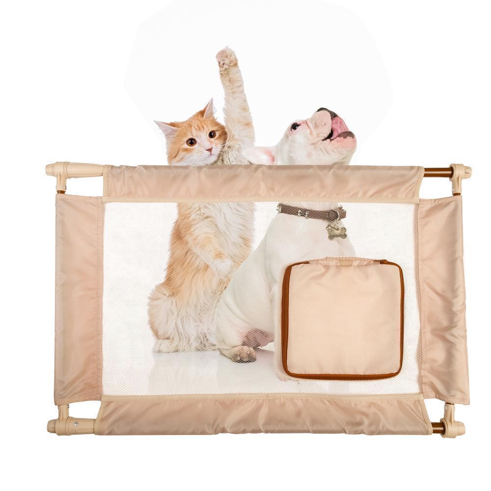 Collapsible Adjustable Pet Gate for Small Dogs and Cats, Mesh Door