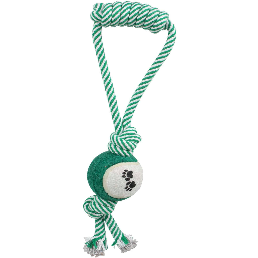 Pull Away Rope and Tennis Ball Dog Toy with Jute Handle