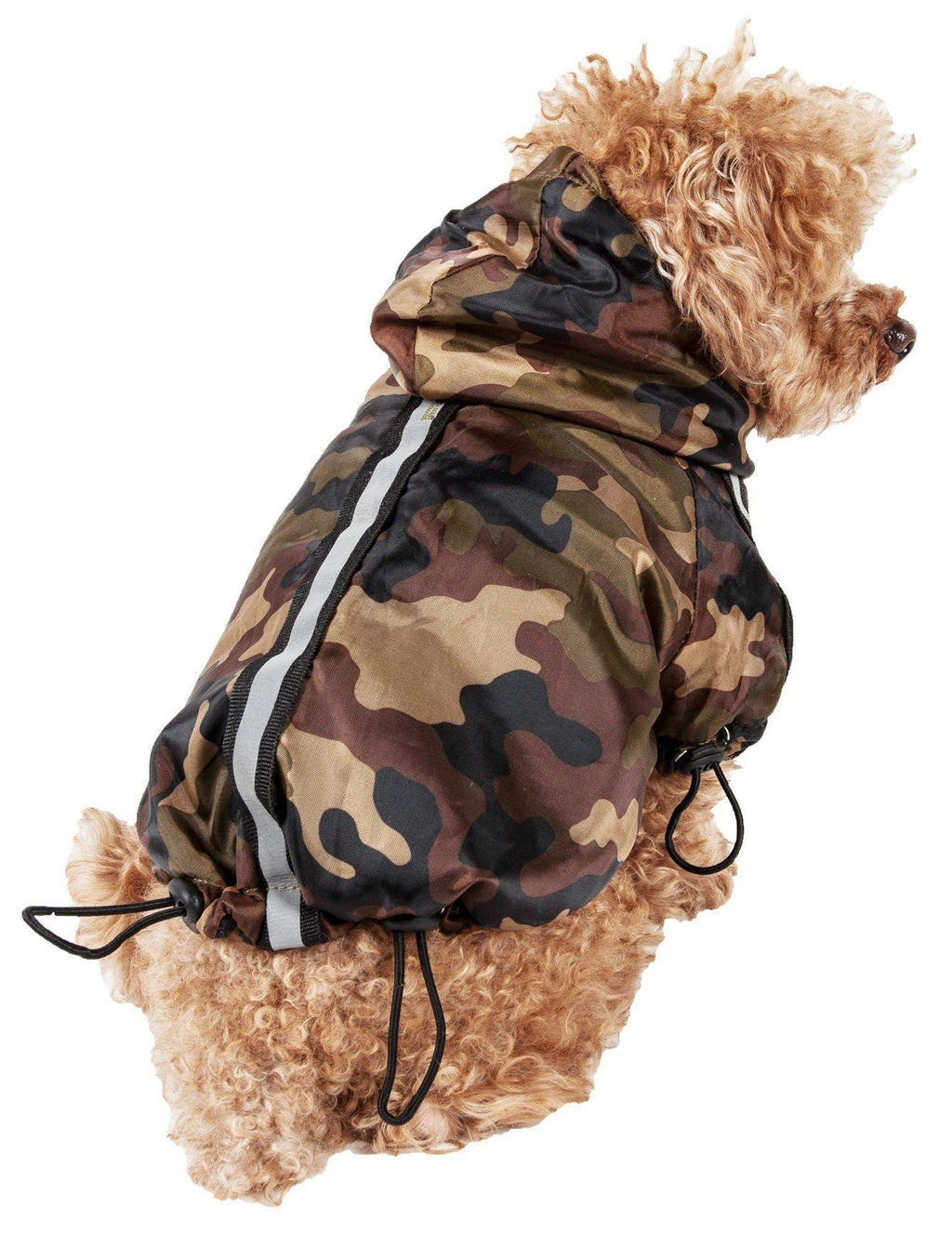 Dog Raincoat Jacket with Removable Hood and Reflective Strip