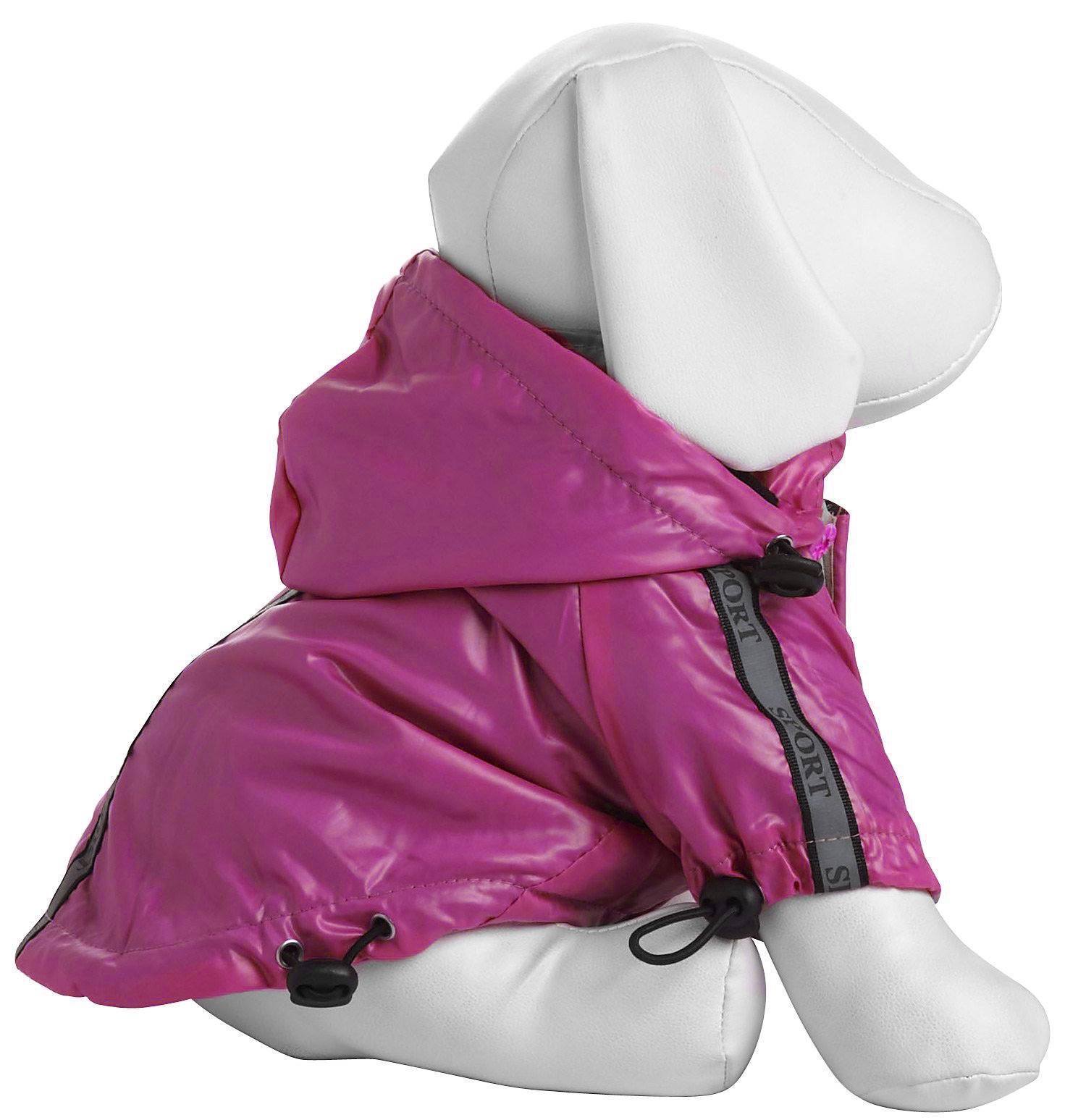 Dog Raincoat Jacket with Removable Hood and Reflective Strip
