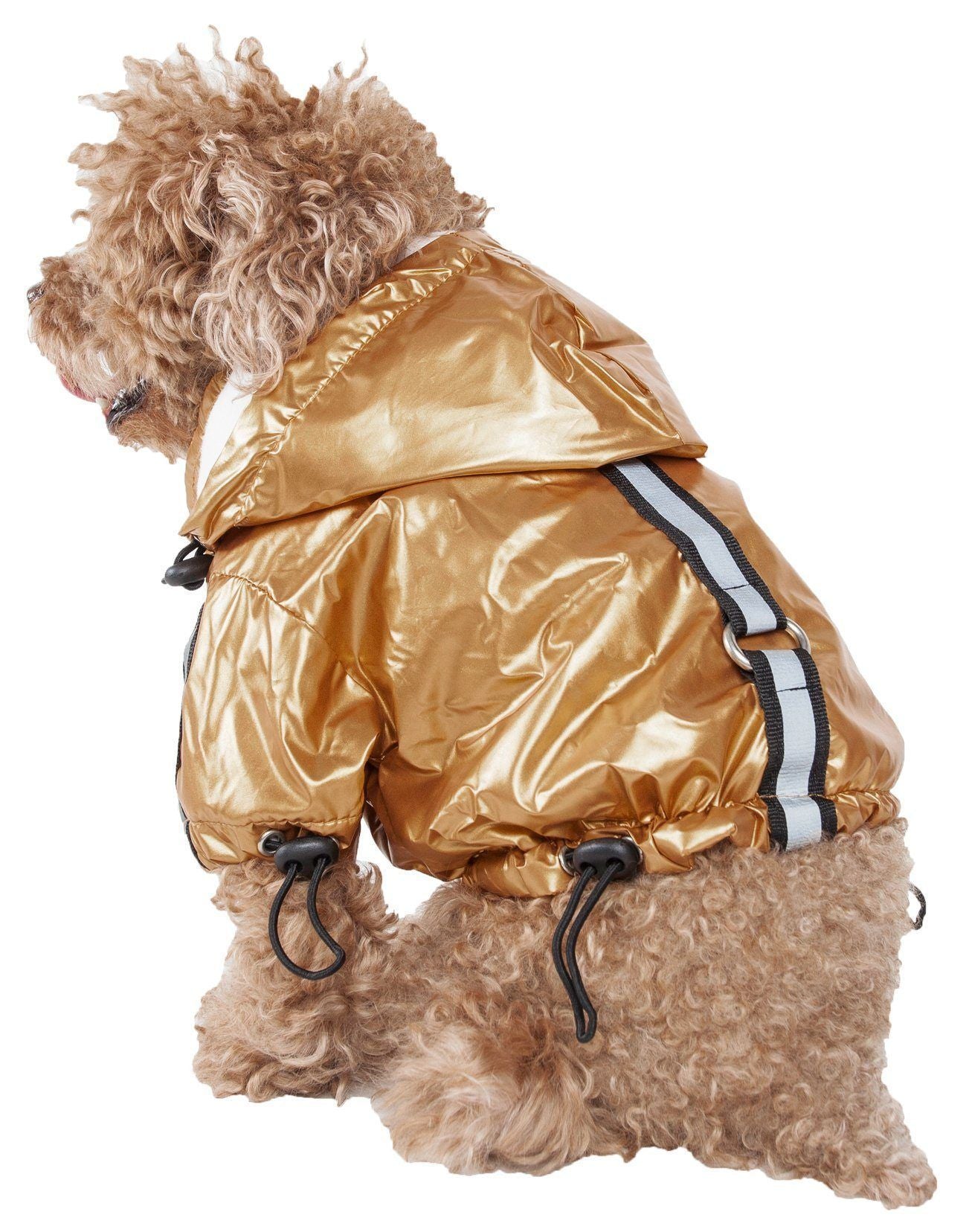 Dog Raincoat Jacket with Removable Hood and Reflective Strip