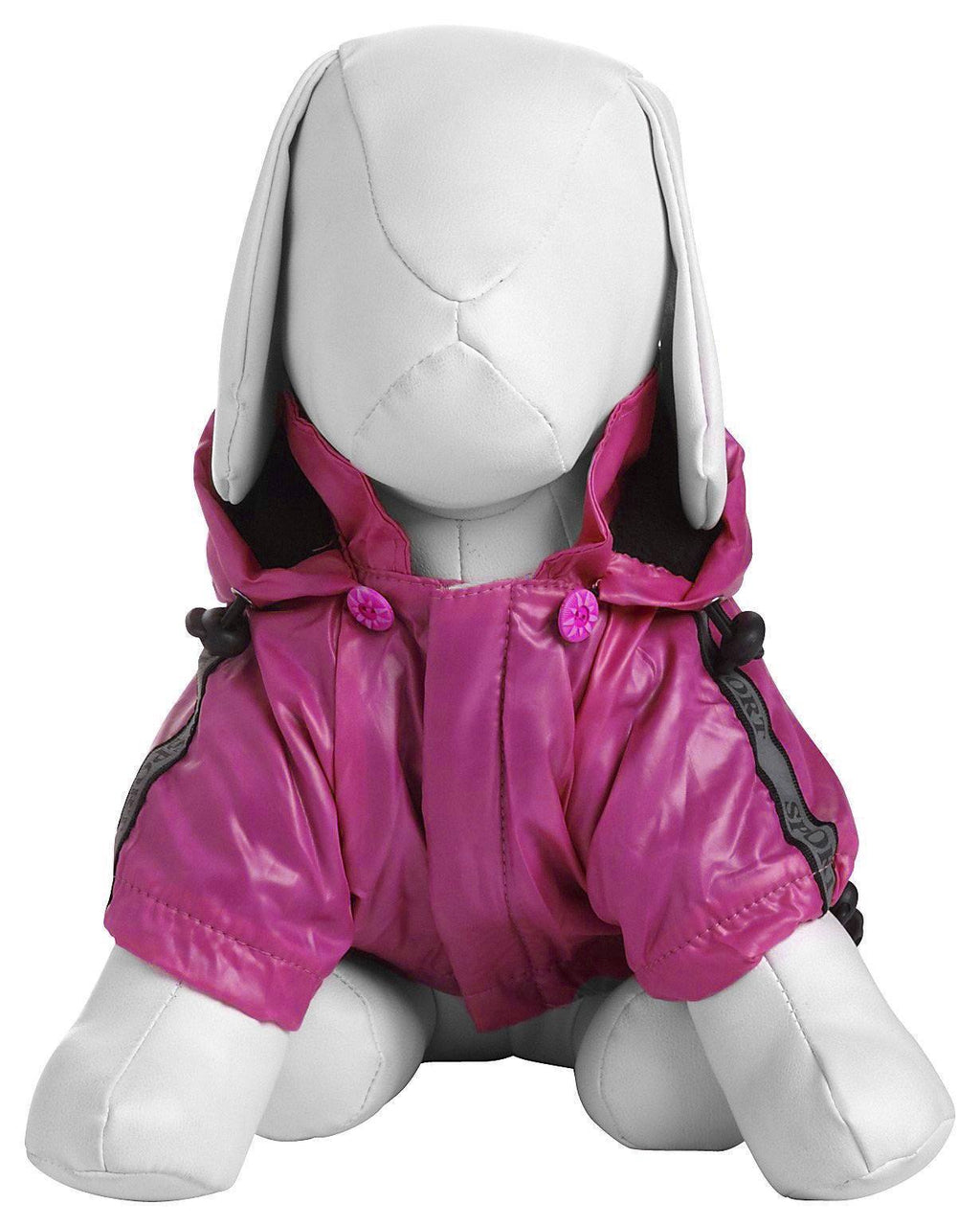Dog Raincoat Jacket with Removable Hood and Reflective Strip