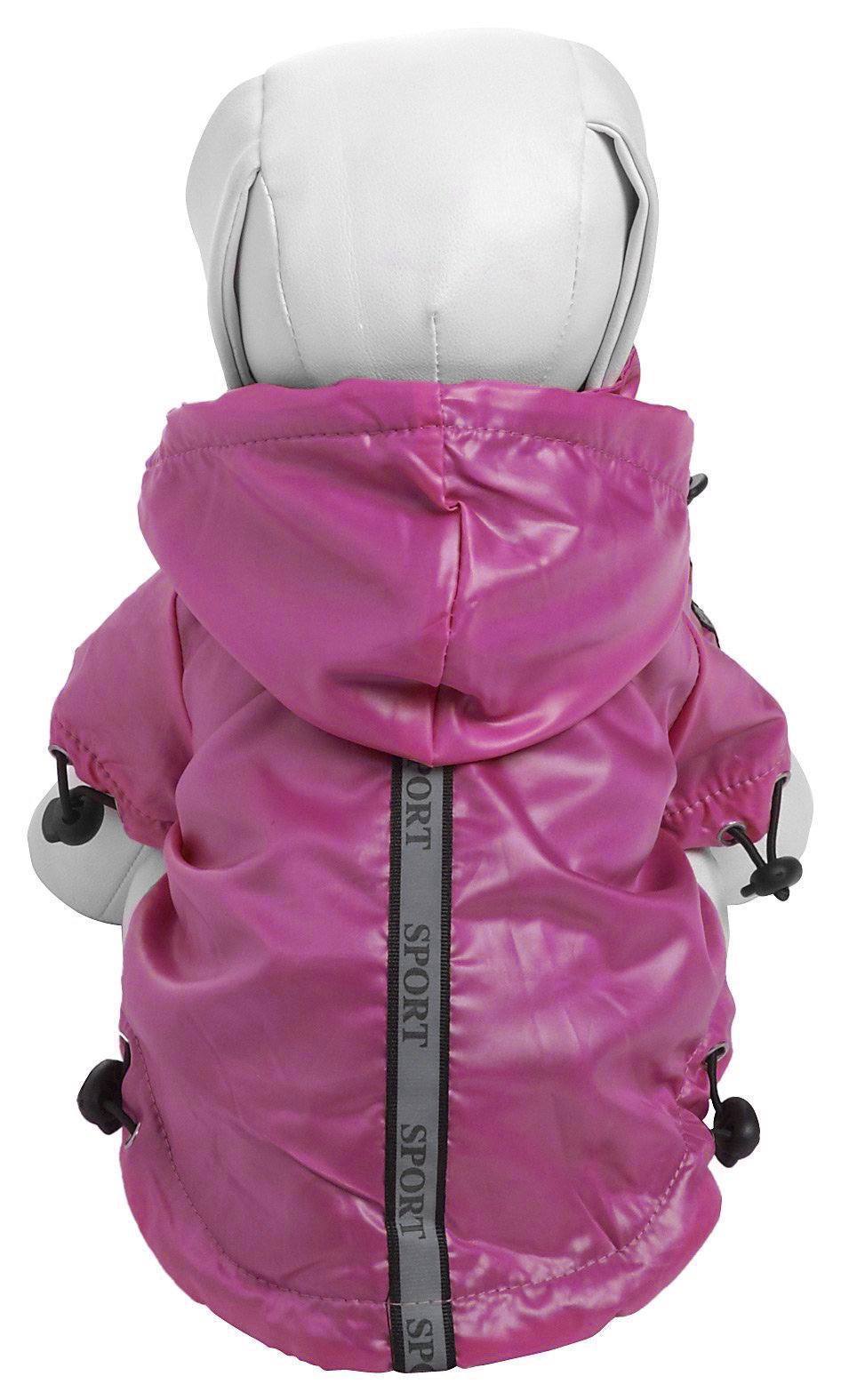 Dog Raincoat Jacket with Removable Hood and Reflective Strip
