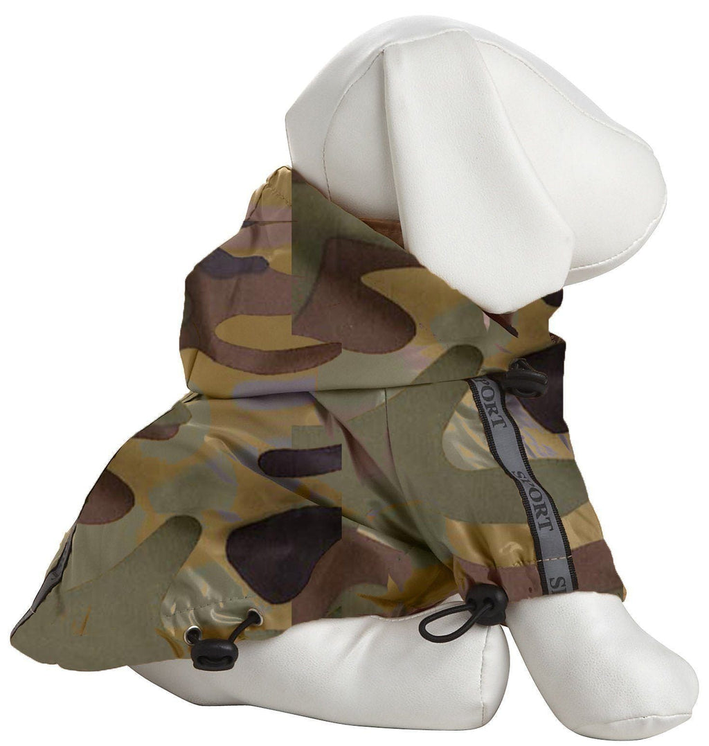 Dog Raincoat Jacket with Removable Hood and Reflective Strip