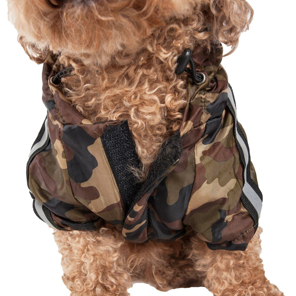 Dog Raincoat Jacket with Removable Hood and Reflective Strip