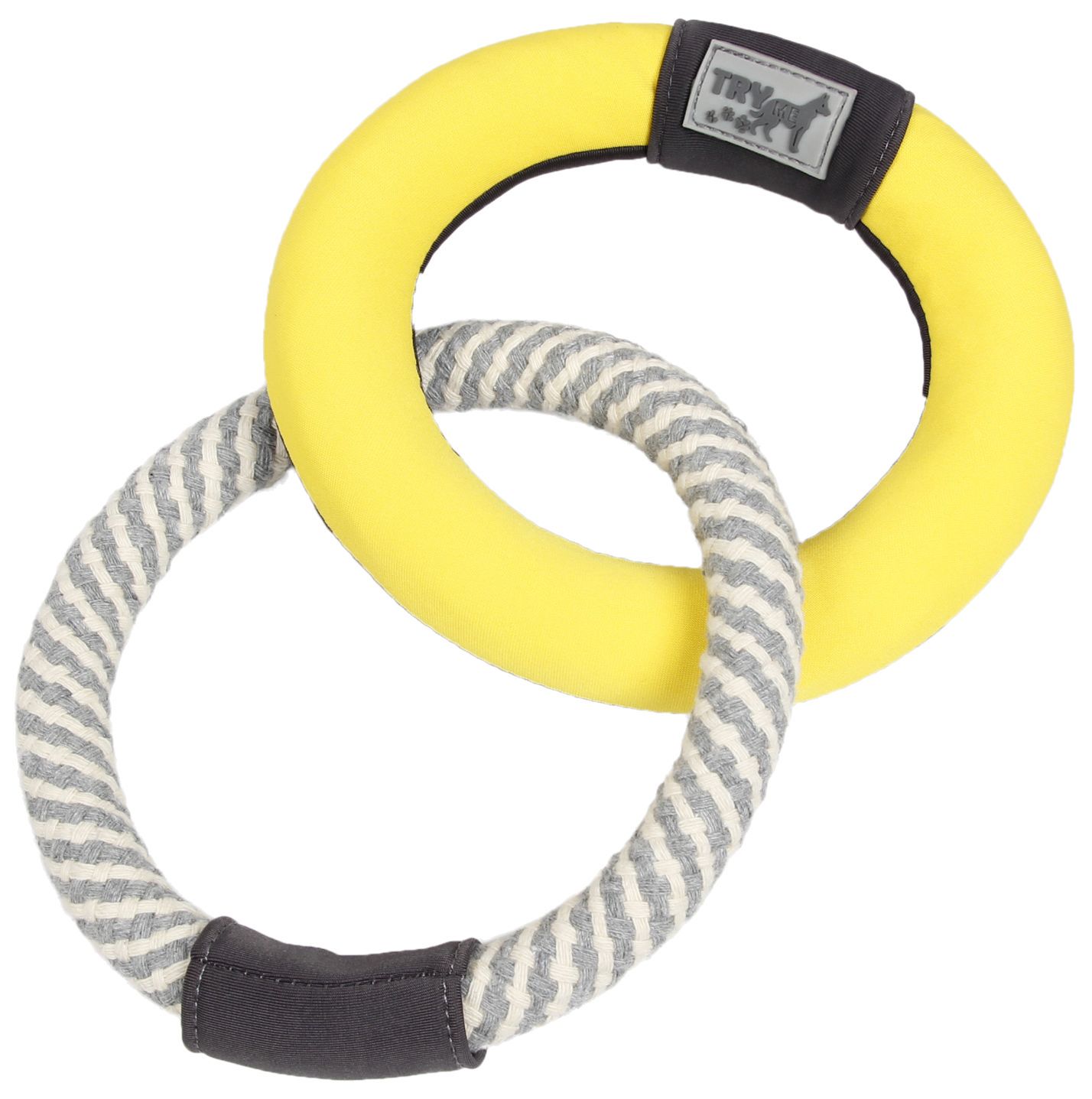 Ring Toss Dog Toy with Jute Rope and Floating Foam Ring