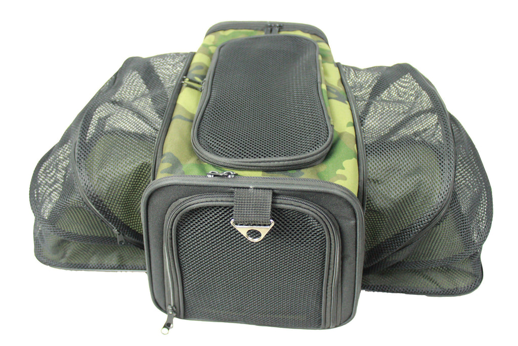 Folding Pet Carrier and Crate, Expandable, 18" x 11" x 11"