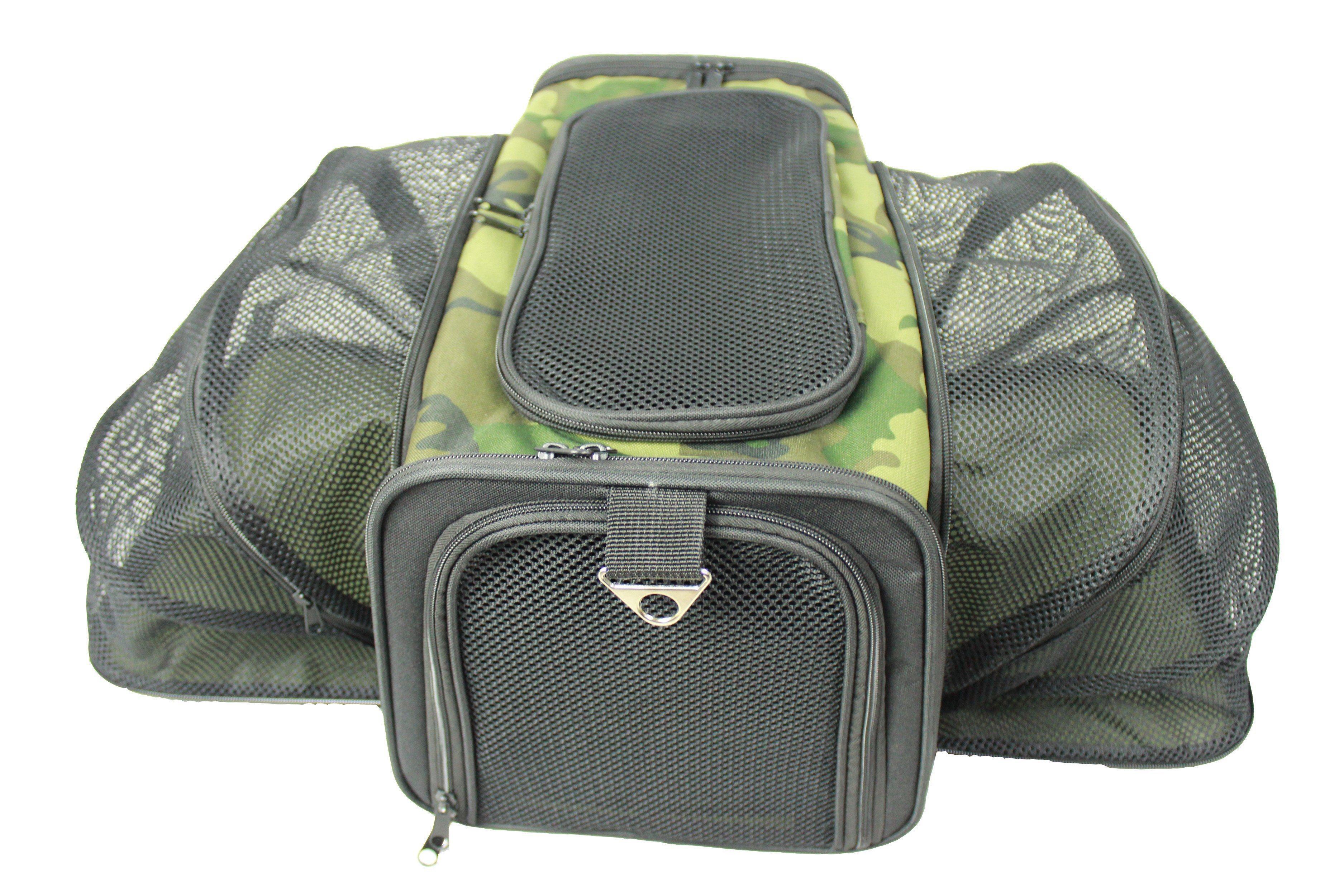 Folding Pet Carrier and Crate, Expandable, 18" x 11" x 11"
