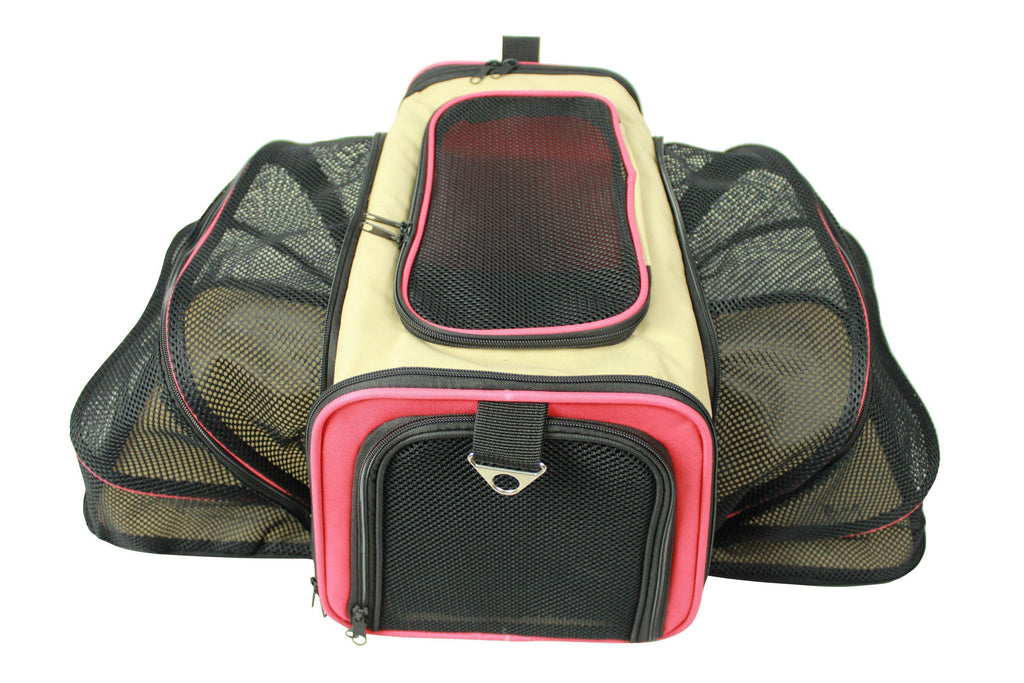 Folding Pet Carrier and Crate, Expandable, 18" x 11" x 11"