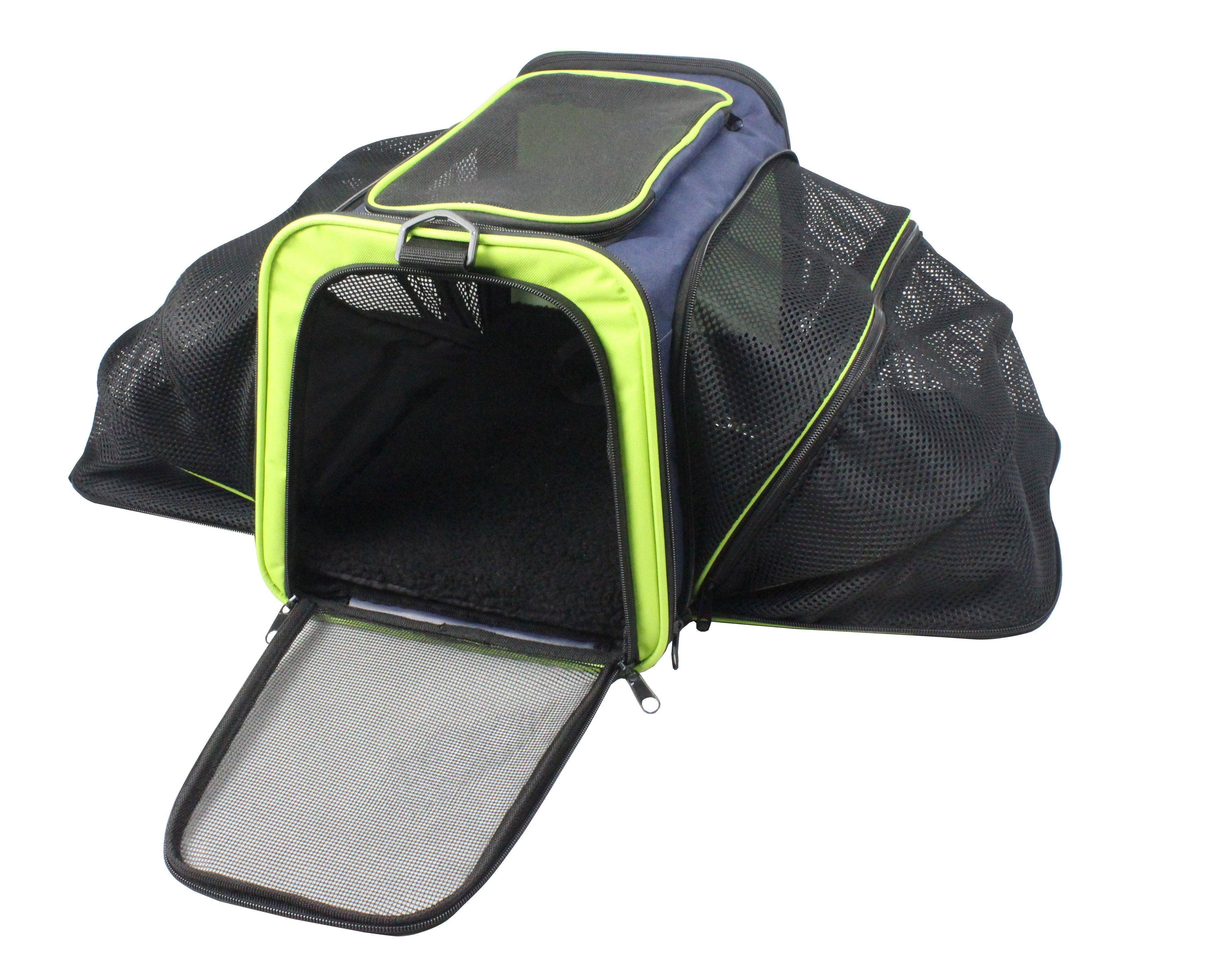 Folding Pet Carrier and Crate, Expandable, 18" x 11" x 11"