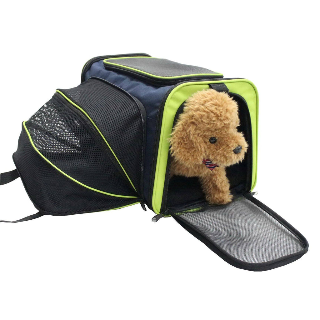 Folding Pet Carrier and Crate, Expandable, 18" x 11" x 11"