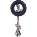 Durable Tire-Rubber and Jute Rope Dog Chew Toy, 3.5-Inch
