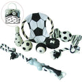 Black and White Soccer Dog Toy Gift Set in PVC Box