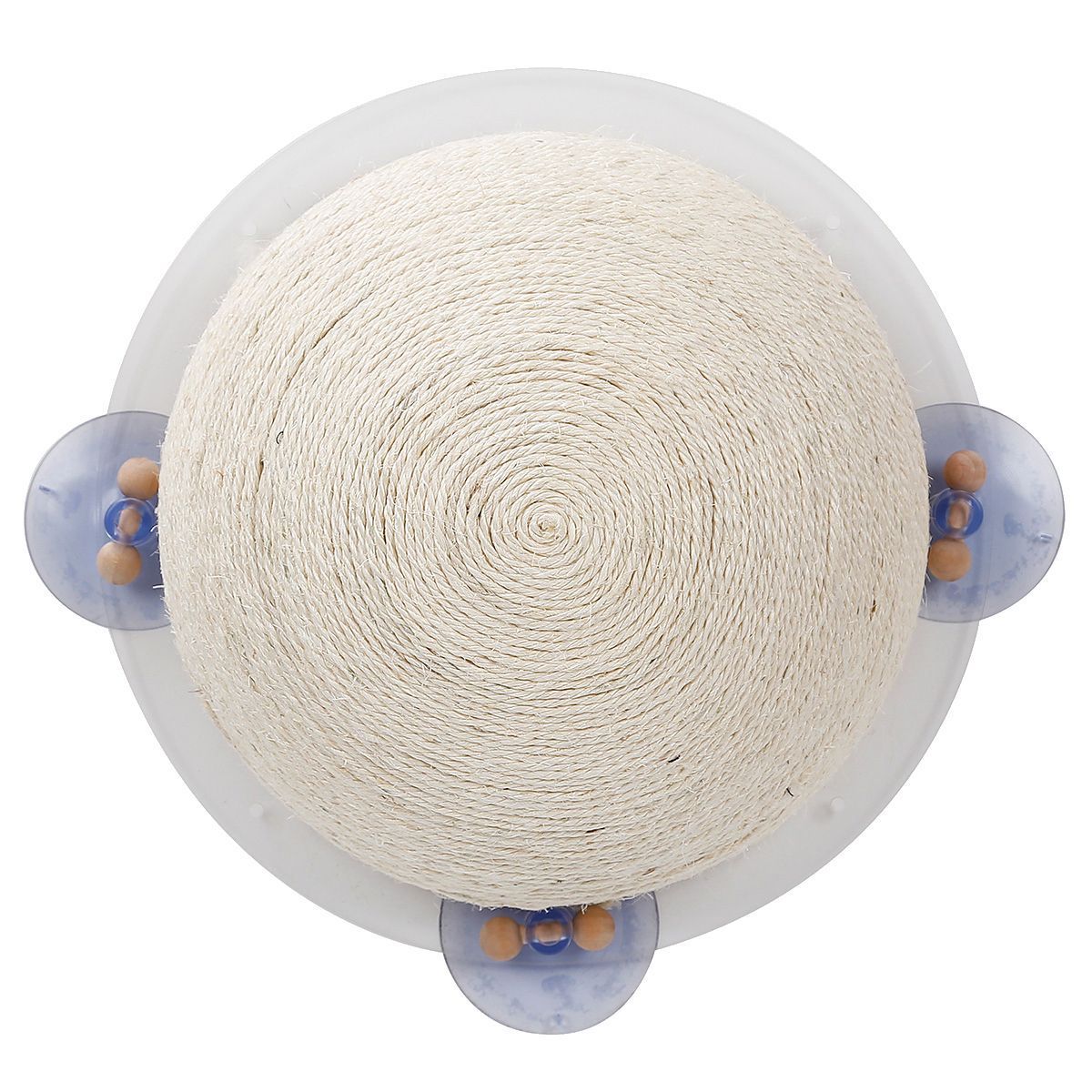 Circular Sisal Rope Cat Scratcher with Suction Cups and Wall Mount