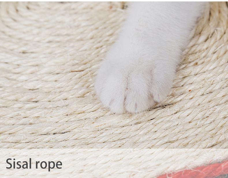 Circular Sisal Rope Cat Scratcher with Suction Cups and Wall Mount