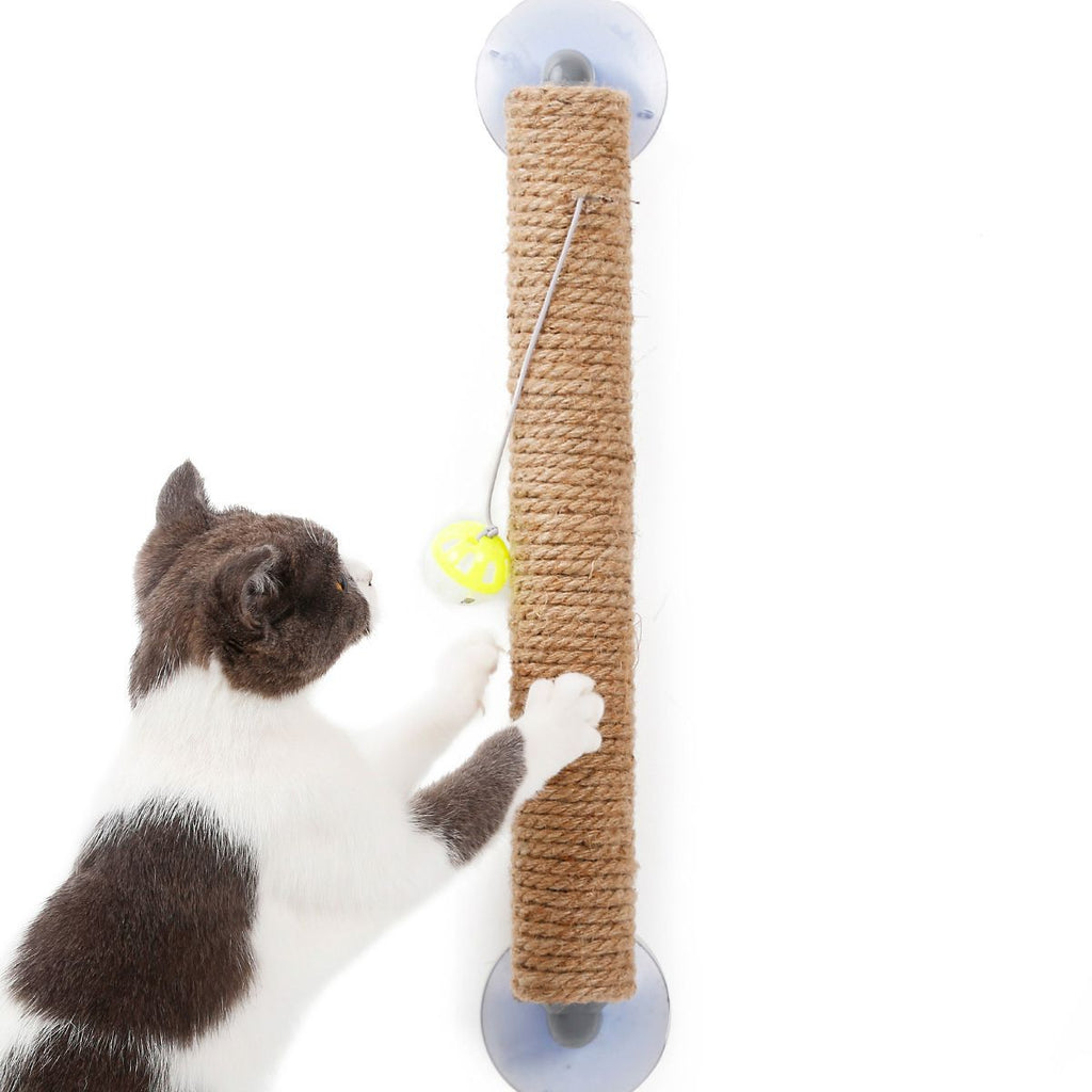 Stick N' Claw Sisal Rope Suction Cup Cat Scratcher with Toy