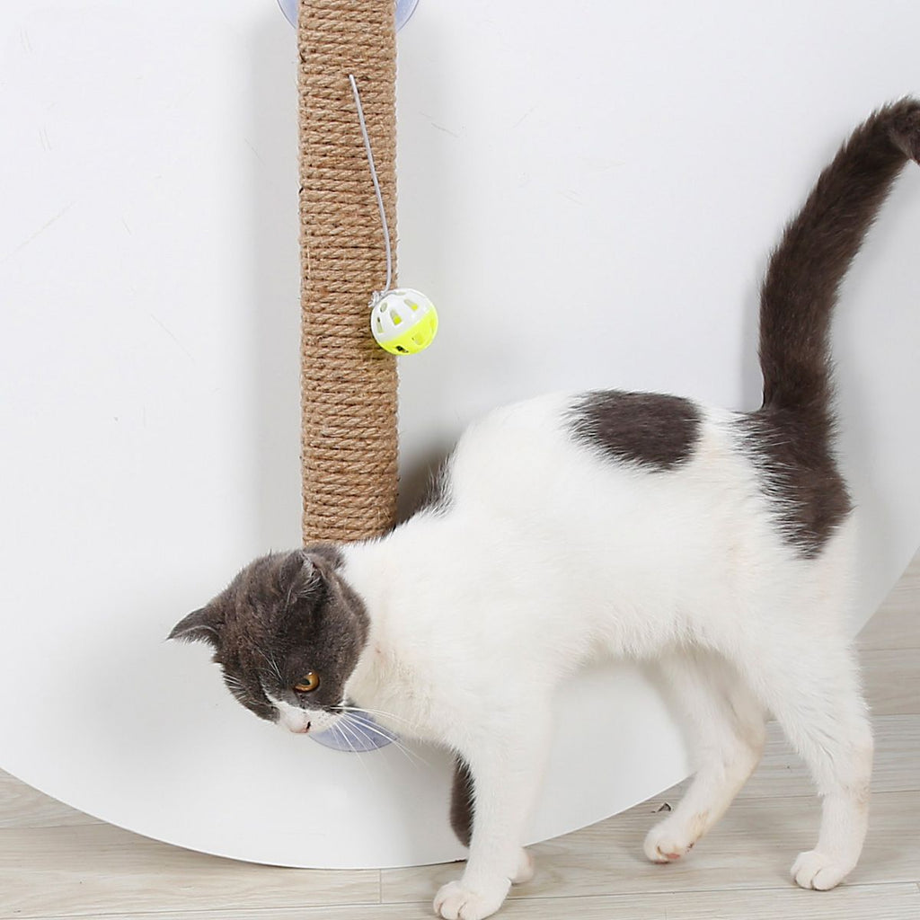 Stick N' Claw Sisal Rope Suction Cup Cat Scratcher with Toy