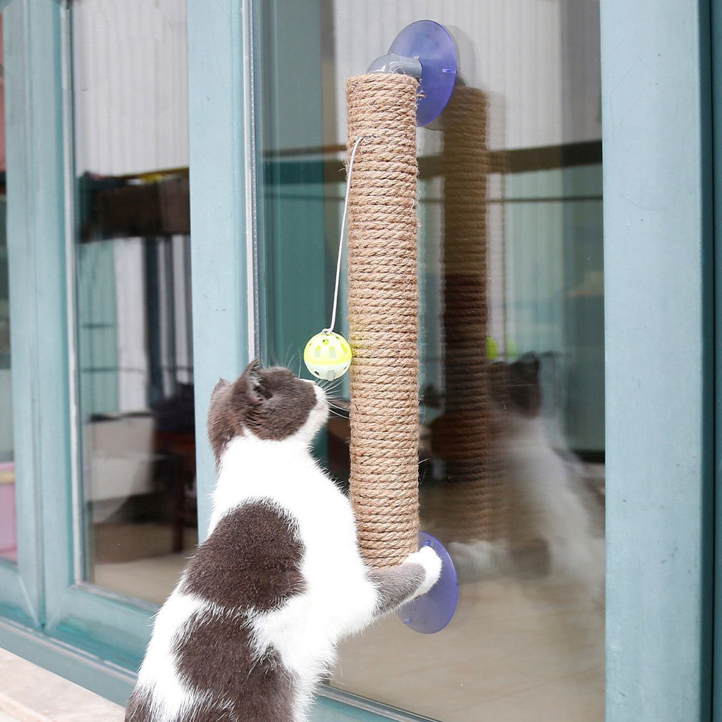 Stick N' Claw Sisal Rope Suction Cup Cat Scratcher with Toy