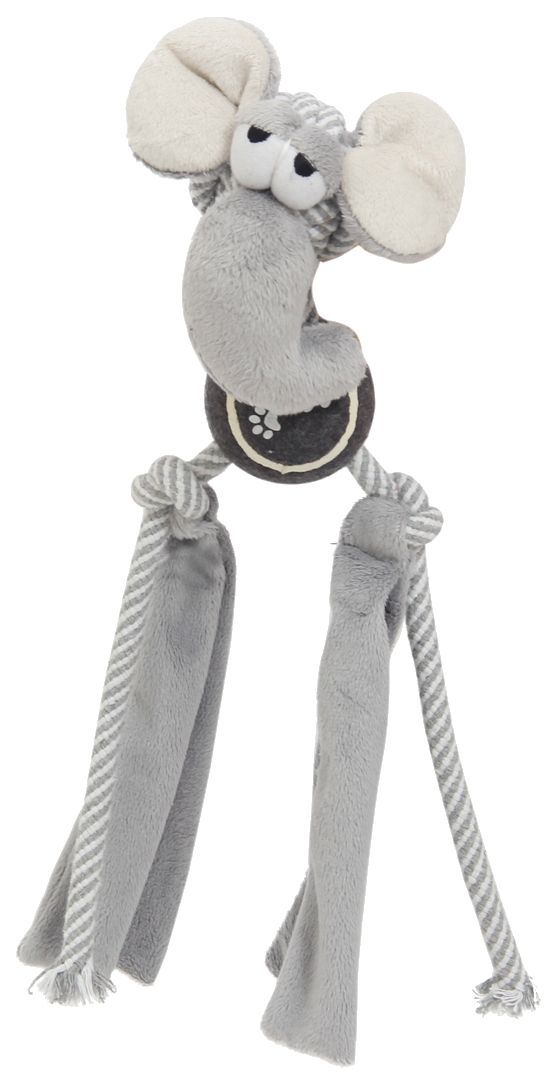 Tennis Pawl Rope Squeaker and Crinkle Dog Toy with Tennis Ball
