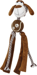 Tennis Pawl Rope Squeaker and Crinkle Dog Toy with Tennis Ball