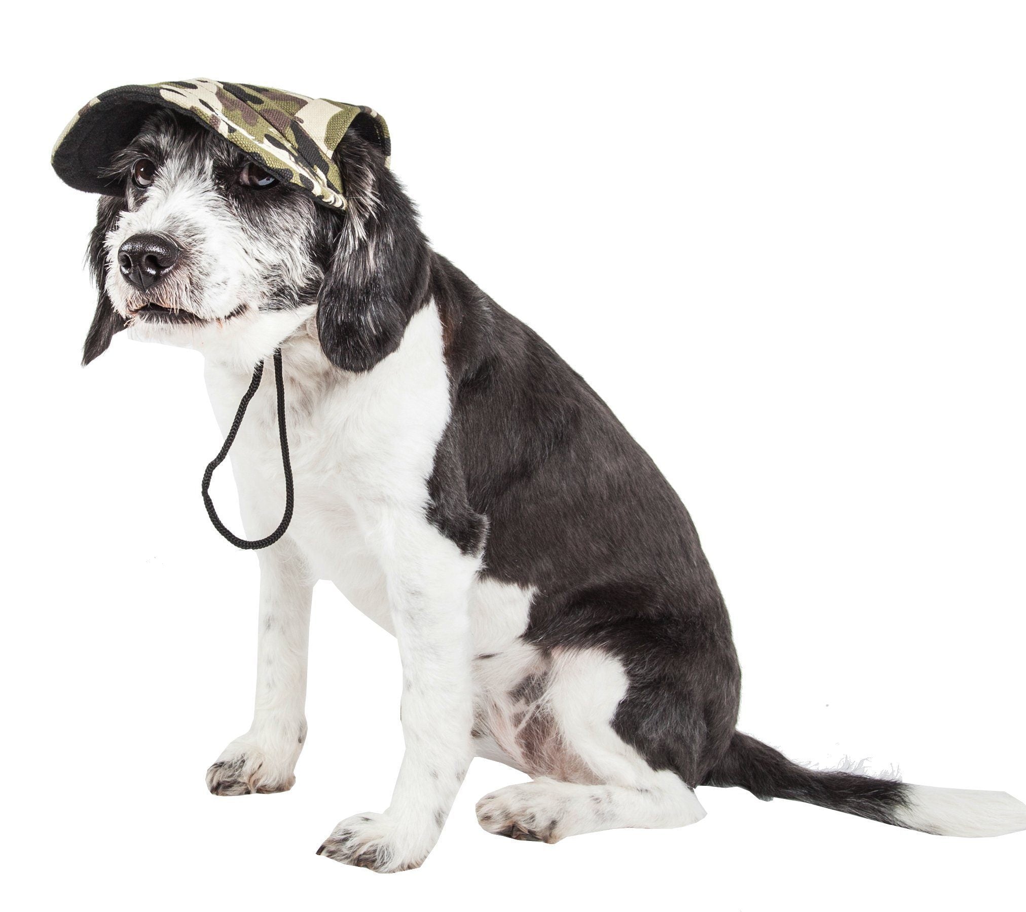 Camouflage UV Protectant Adjustable Dog Hat with Ear Holes