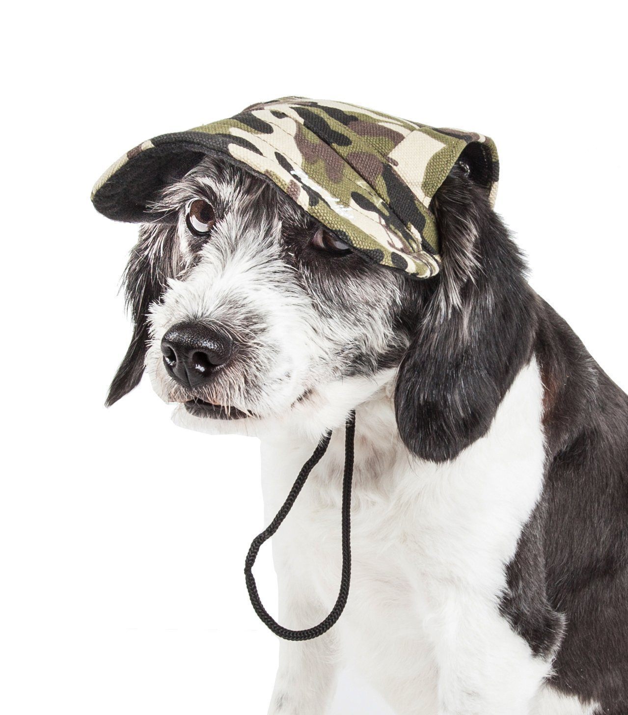 Camouflage UV Protectant Adjustable Dog Hat with Ear Holes
