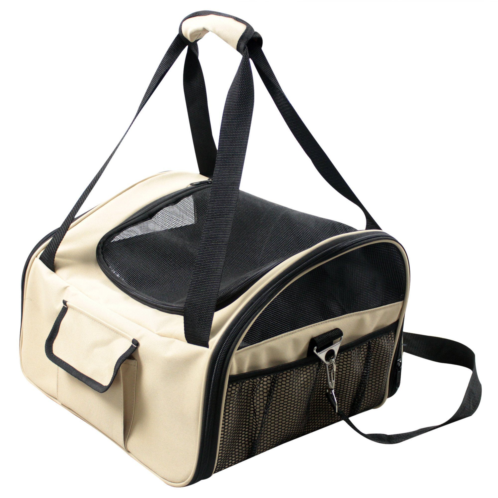 Collapsible Dog Car Seat Carrier with Mesh Sunroof, Small Size