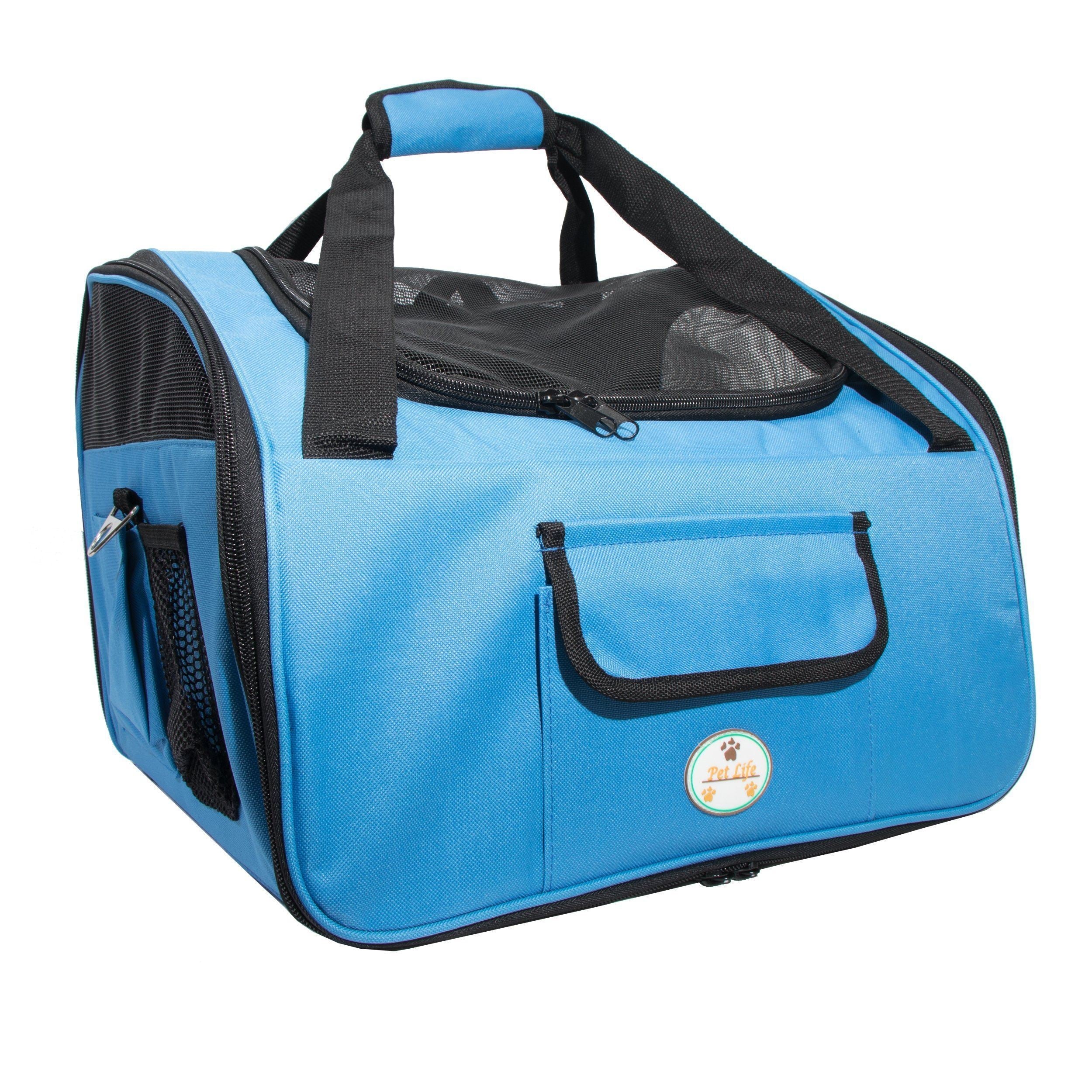 Collapsible Dog Car Seat Carrier with Mesh Sunroof, Small Size