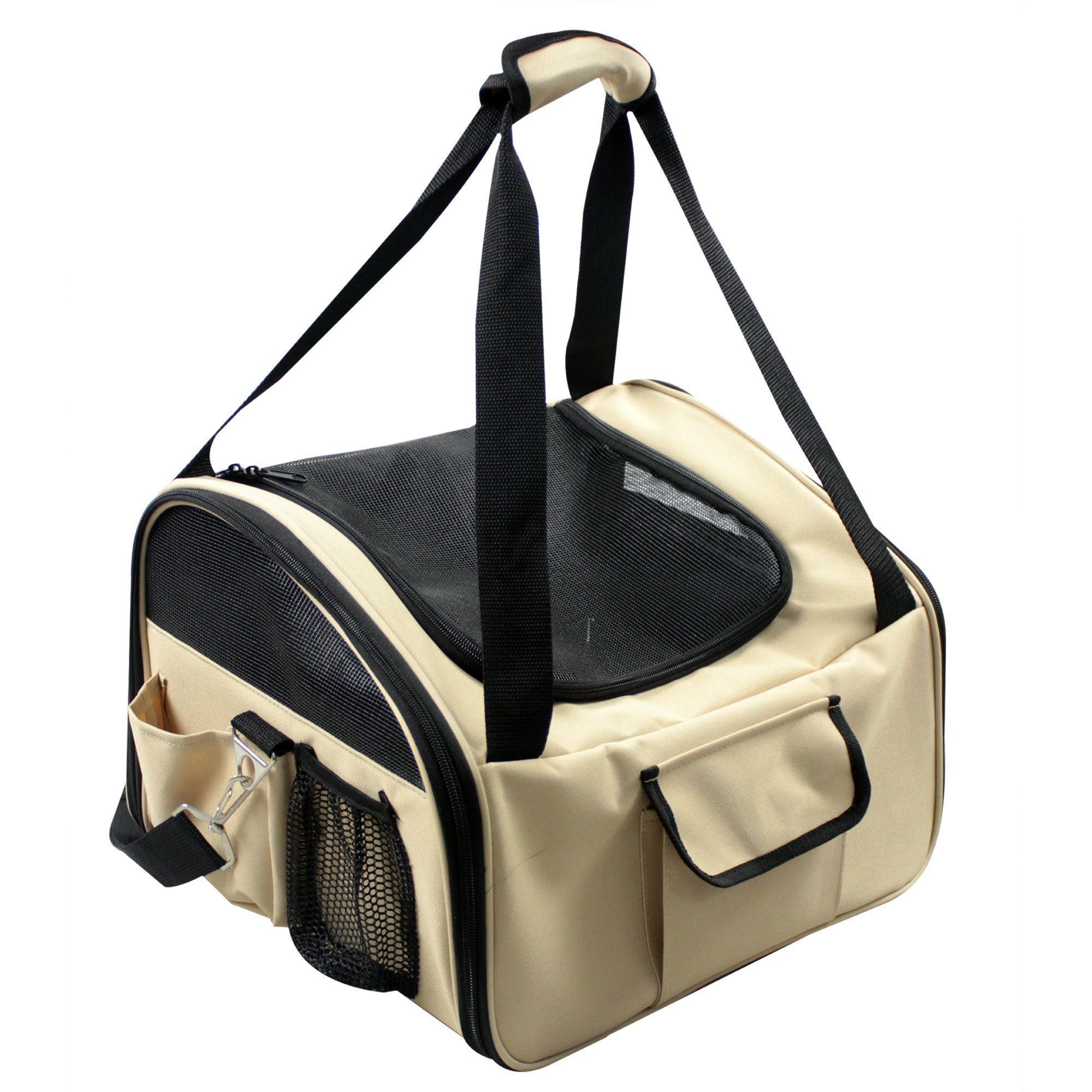 Collapsible Dog Car Seat Carrier with Mesh Sunroof, Small Size