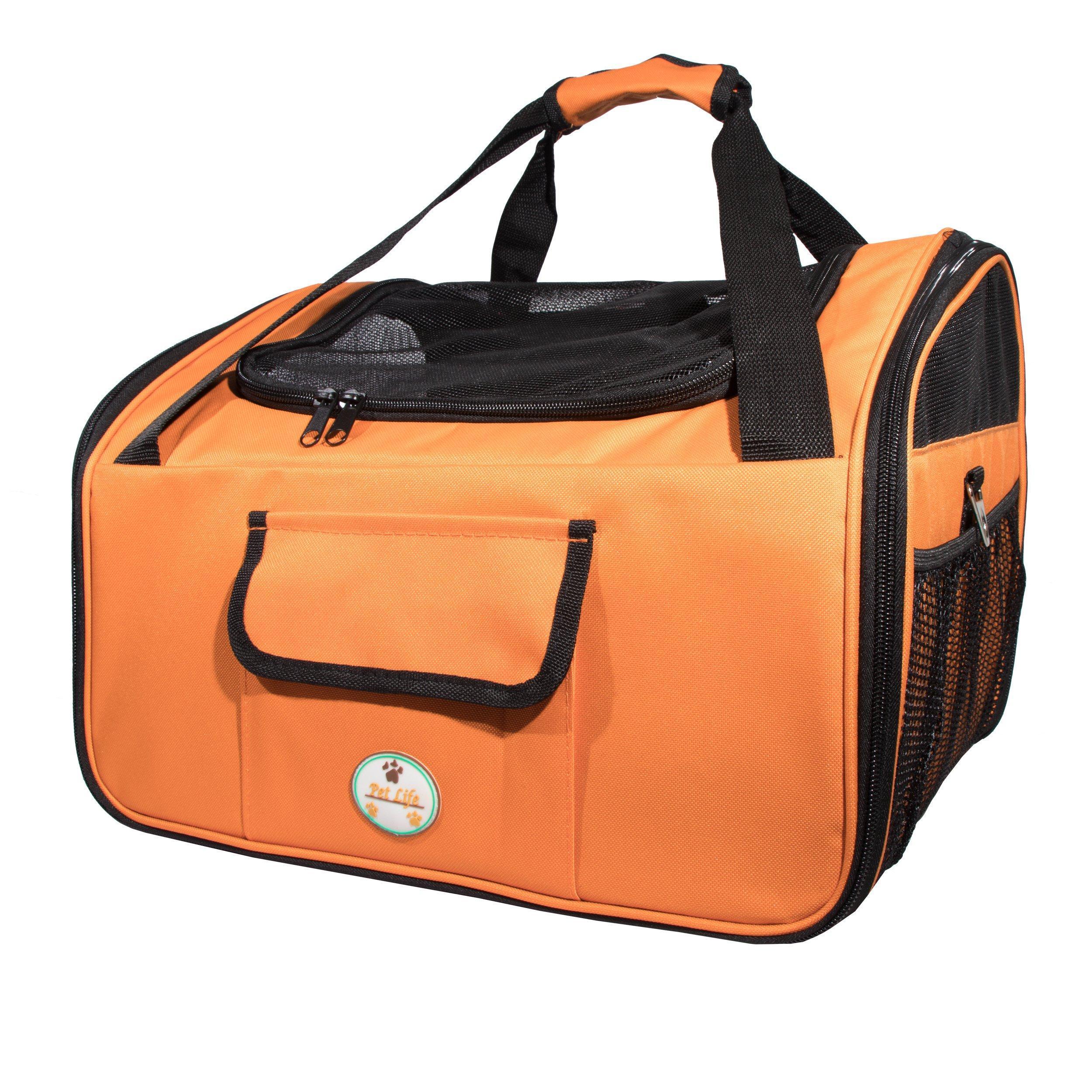 Collapsible Dog Car Seat Carrier with Mesh Sunroof, Small Size