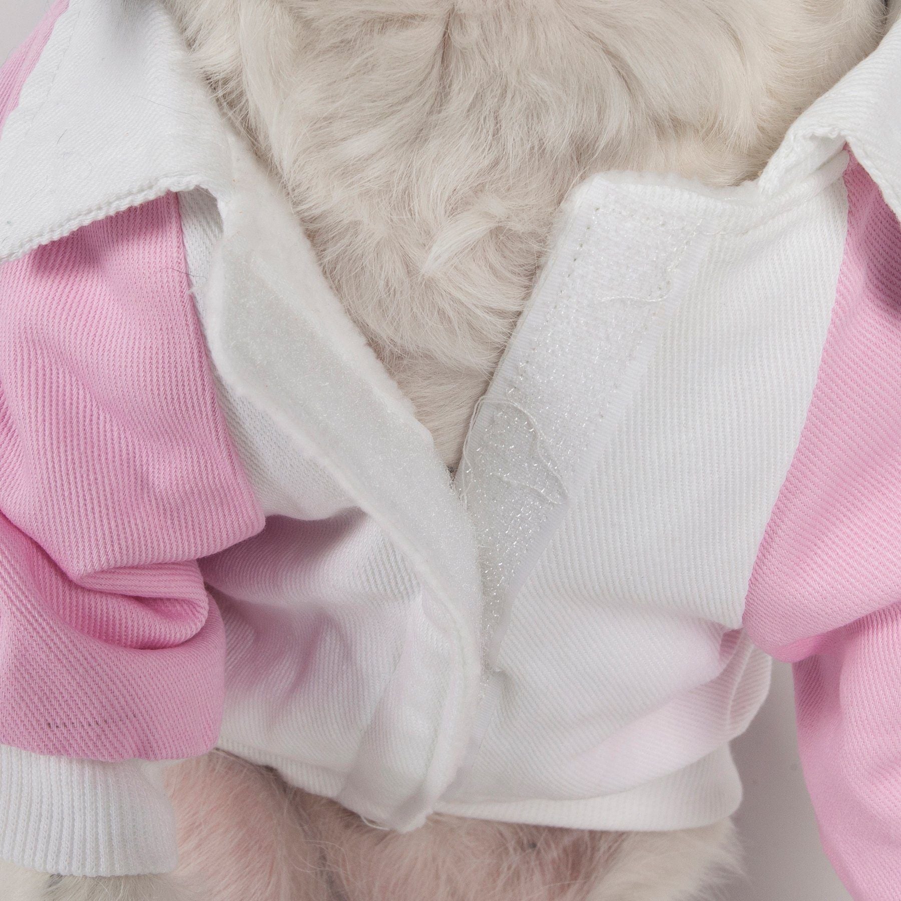 Barkcity Varsity Denim Dog Coat with Buckles and Leash Slit