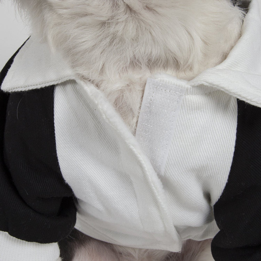 Barkcity Varsity Denim Dog Coat with Buckles and Leash Slit