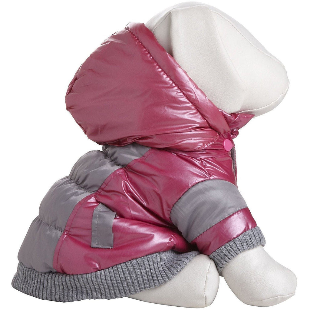 Sporty Vintage Ski Dog Jacket with Removable Hood