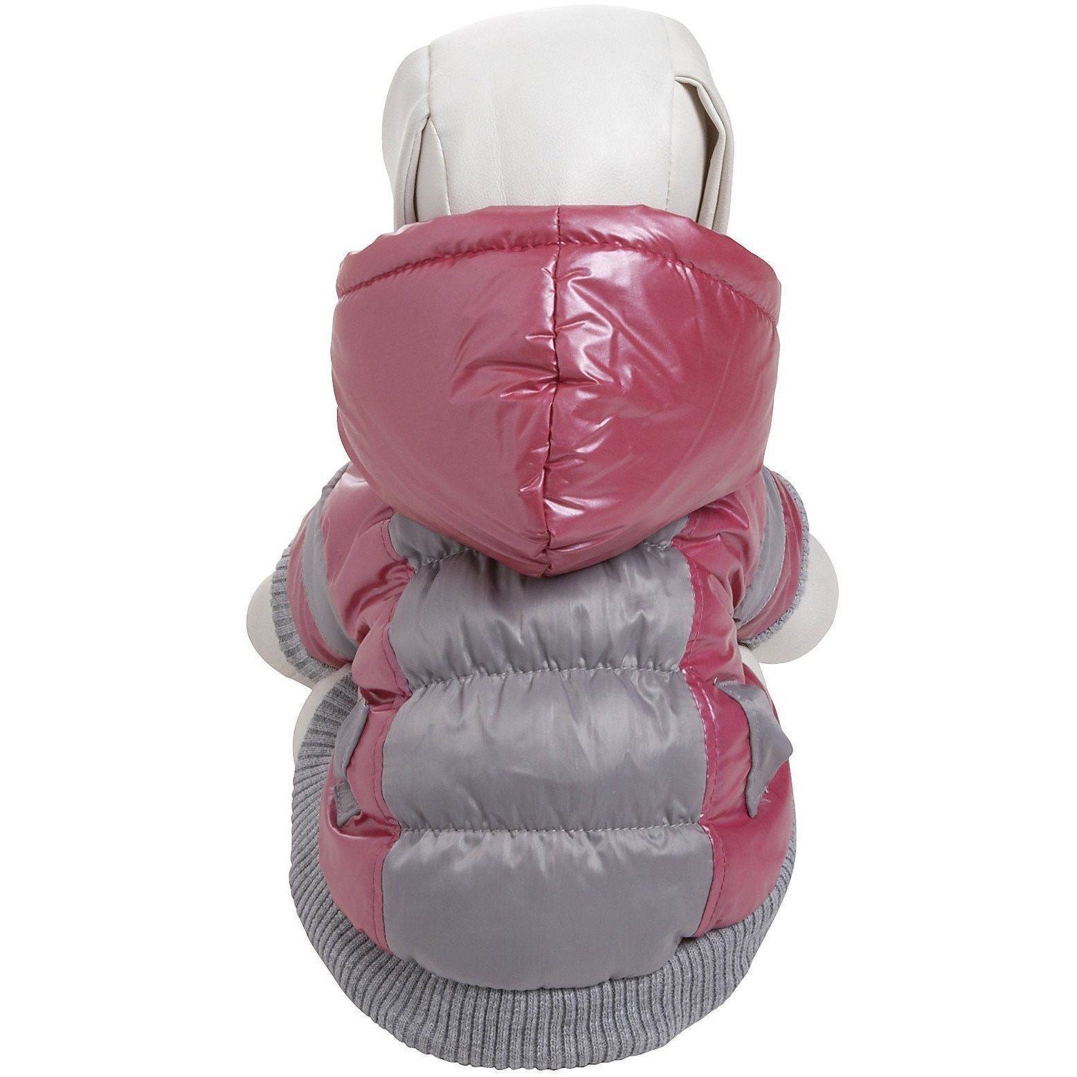 Sporty Vintage Ski Dog Jacket with Removable Hood