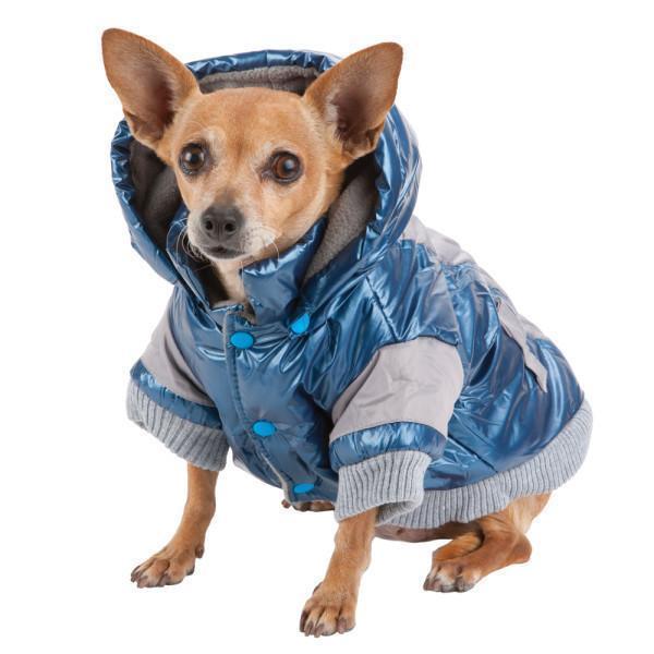 Sporty Vintage Ski Dog Jacket with Removable Hood