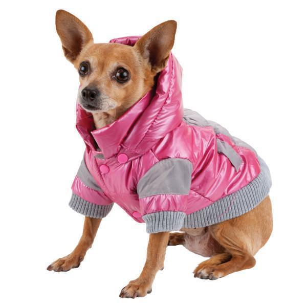 Sporty Vintage Ski Dog Jacket with Removable Hood
