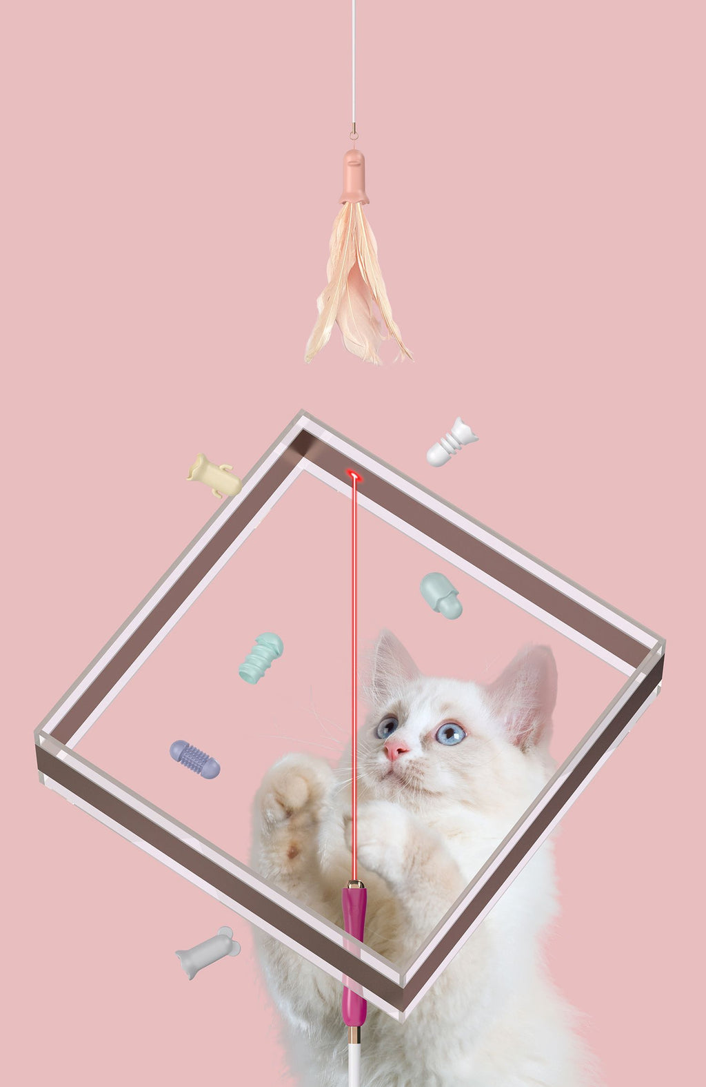 Wander-cat Customizable Extendable Cat Teaser with Laser