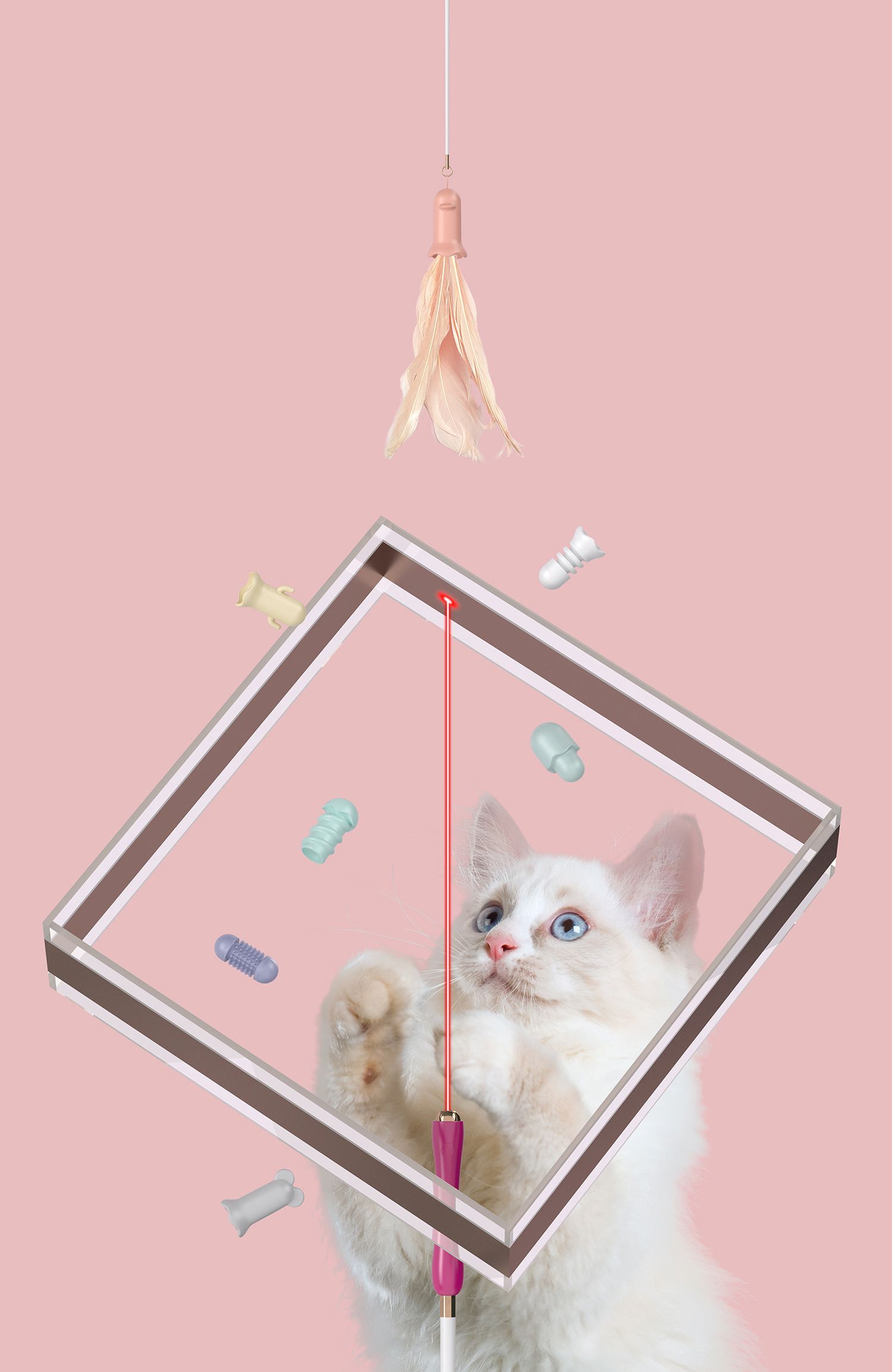 Wander-cat Customizable Extendable Cat Teaser with Laser