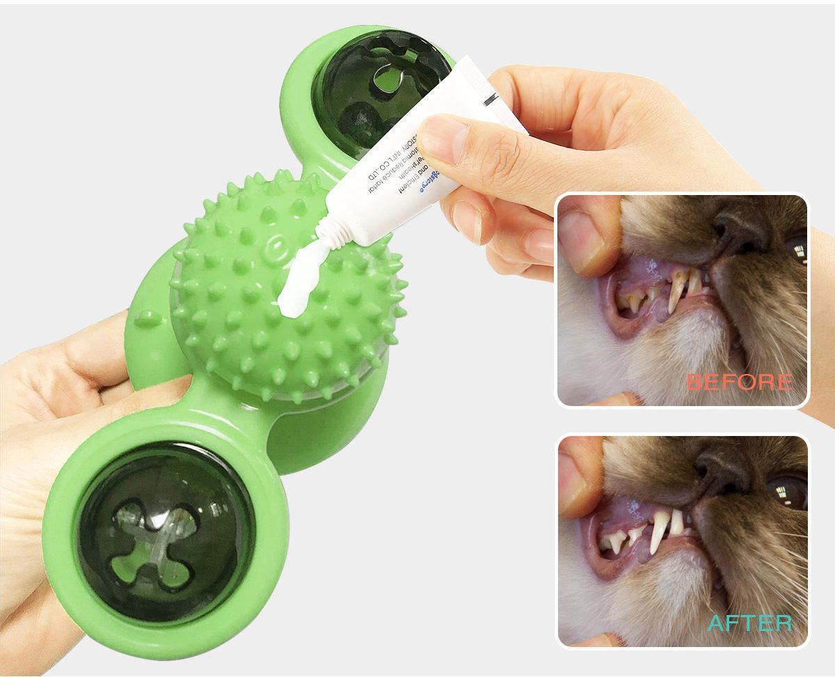 Rotating Suction Cup Cat Toy with Catnip and LED Ball