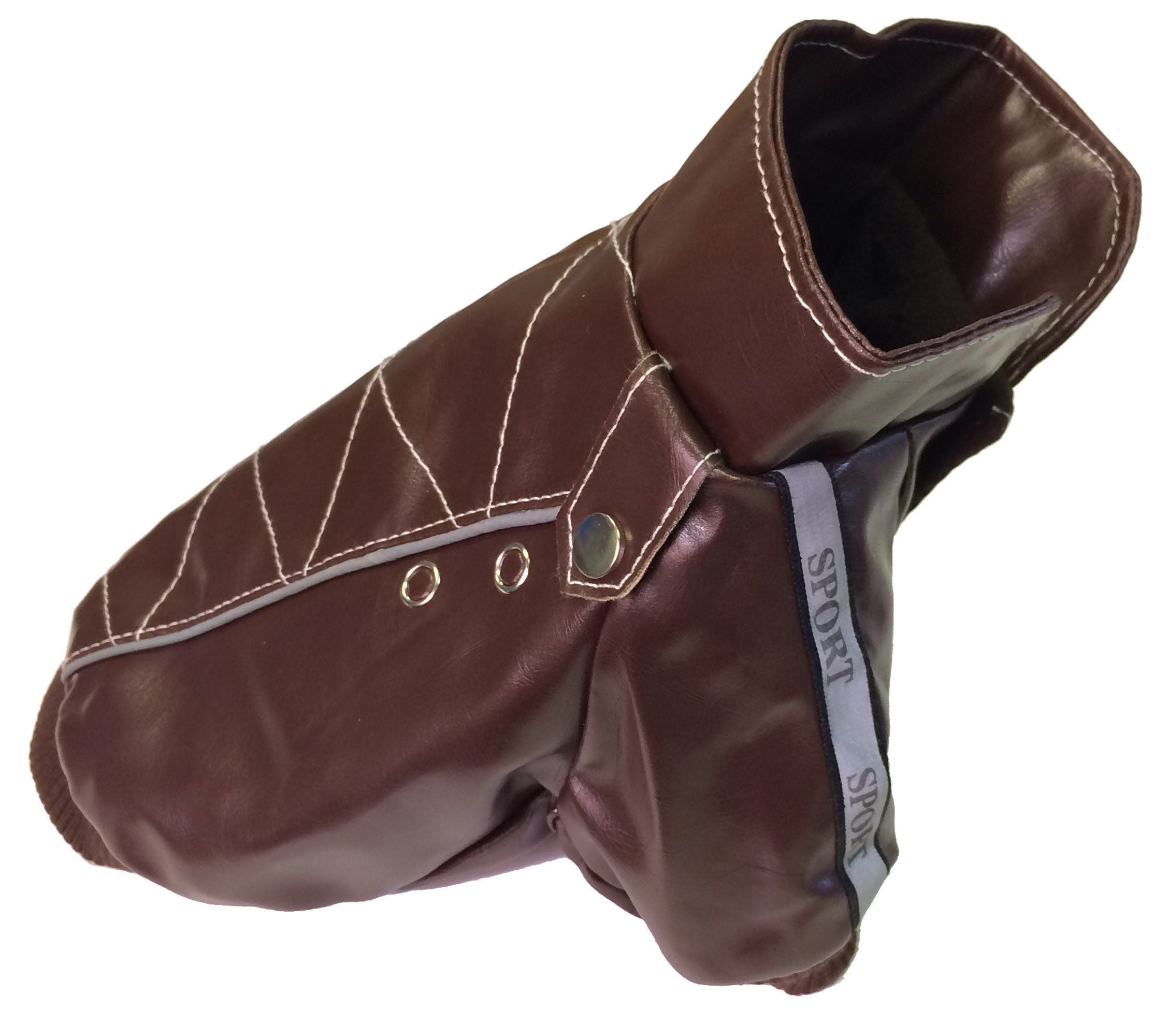Tough Rider Fashion Dog Coat with Cross-Stitch and Button Accents