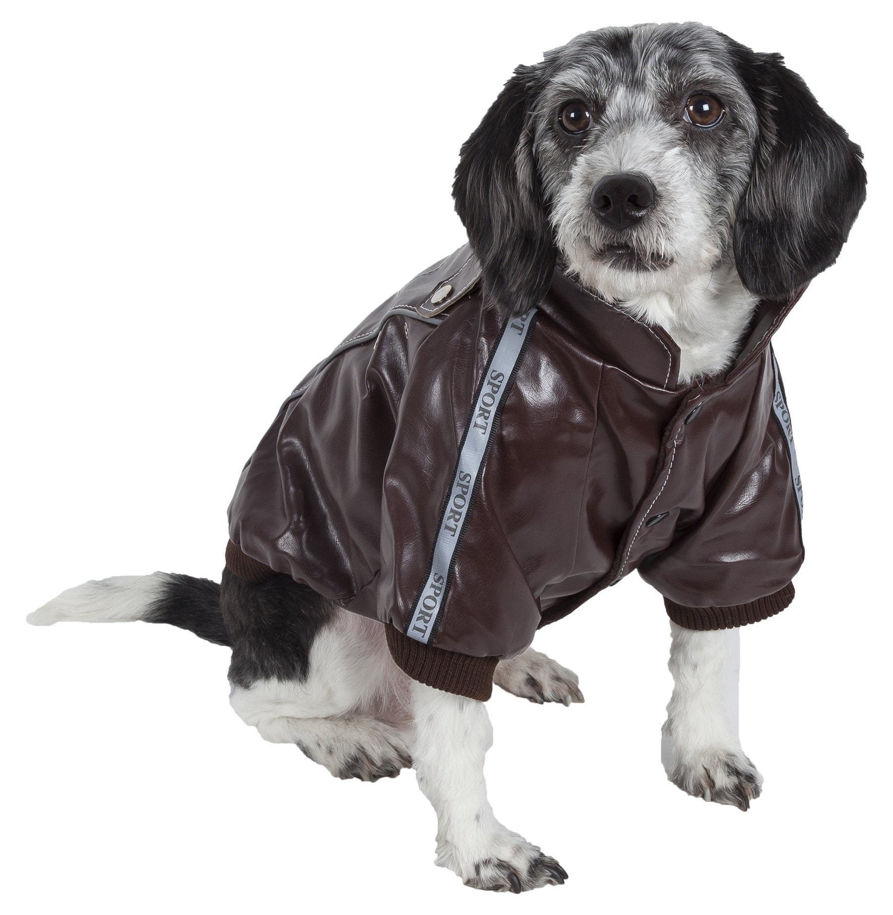 Tough Rider Fashion Dog Coat with Cross-Stitch and Button Accents