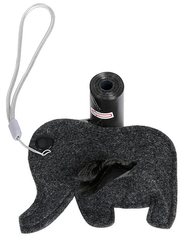 Fleece Elephant Waste Bag Dispenser with Safety Rope, 2 Rolls Included