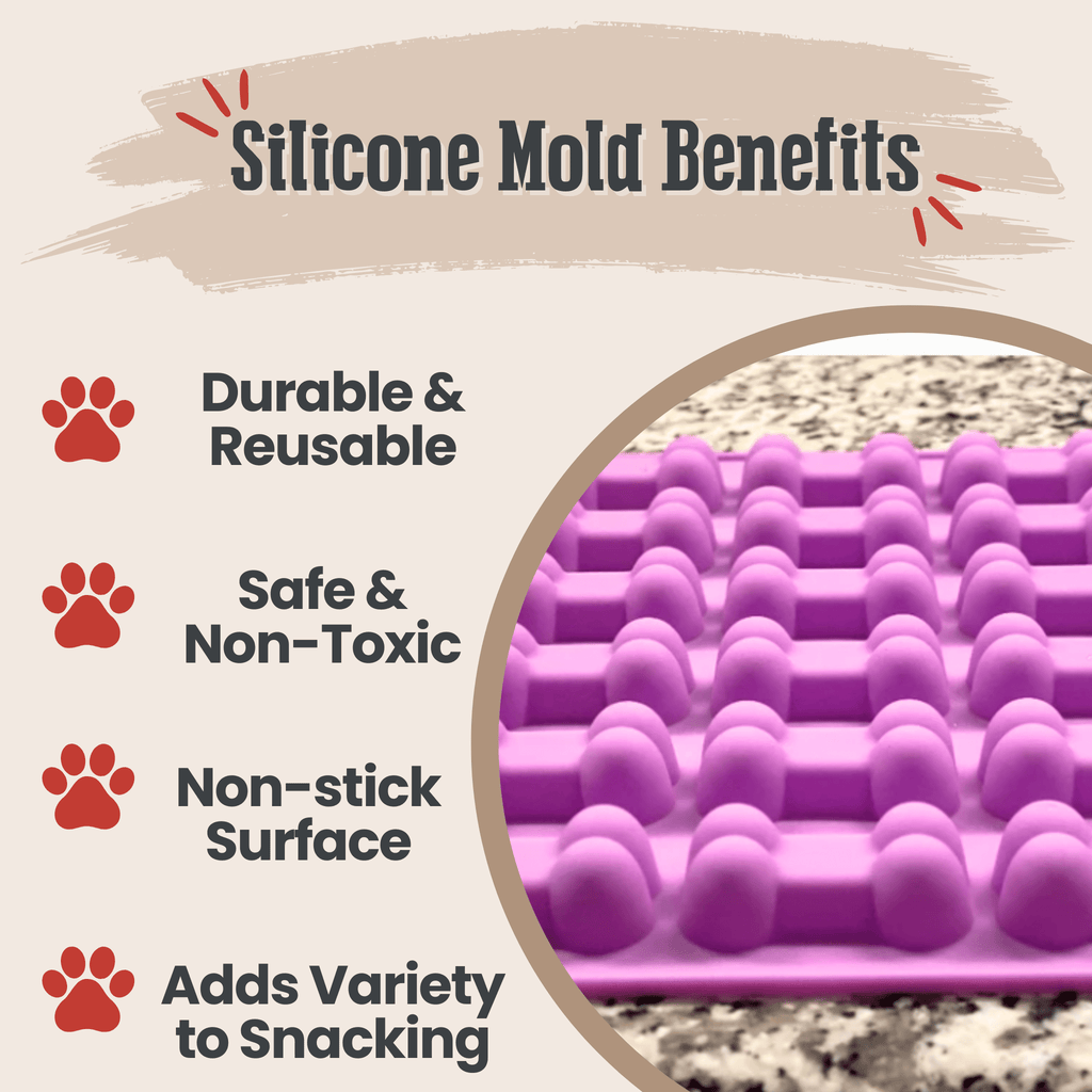 Silicone Treat Mold for Homemade Dog and Cat Snacks, 4.25" x 6.75"