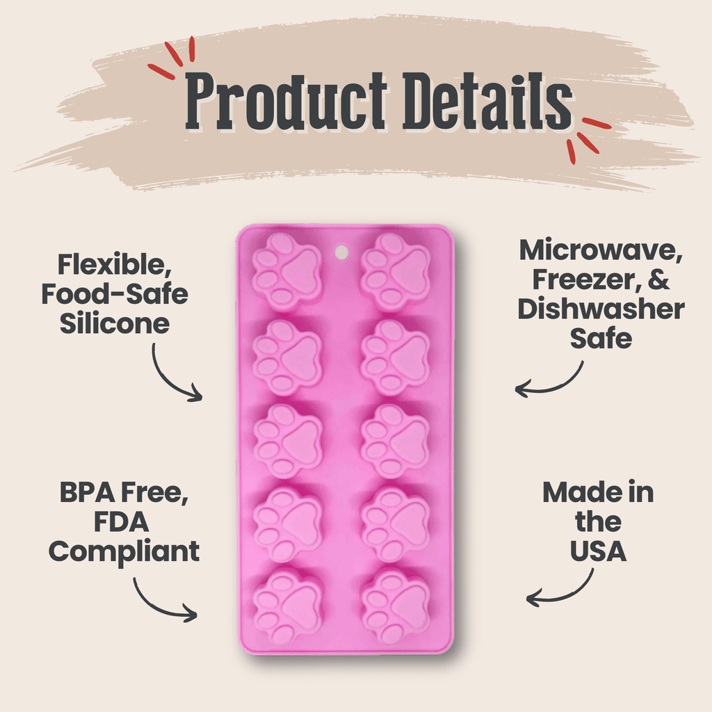 Silicone Treat Mold for Homemade Dog and Cat Snacks, 4.25" x 6.75"