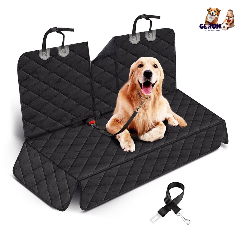 Dog Car Seat Cover with Seat Belt Attachment, Universal Fit
