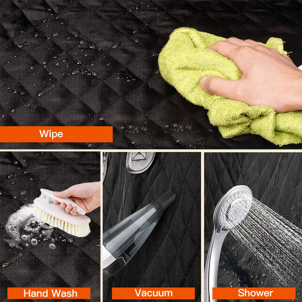 Dog Car Seat Cover with Seat Belt Attachment, Universal Fit