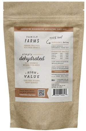 Beef Lung Dog Treats – Single Ingredient, 2 oz