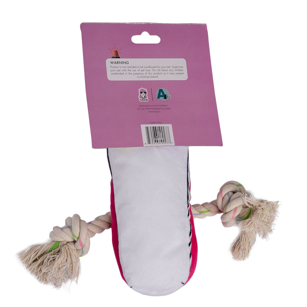 Squeaky Comfort Plush Sneaker Dog Toy – Pink